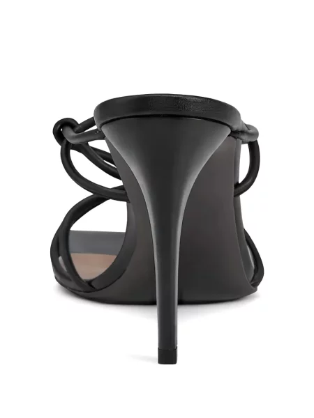 Papuci tip mules Giuseppe Zanotti cu vârf pătrat negru