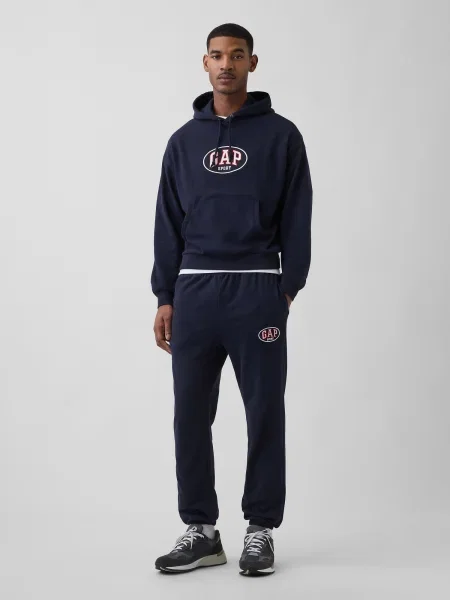 Pantaloni sport Gap cu autograf albastru