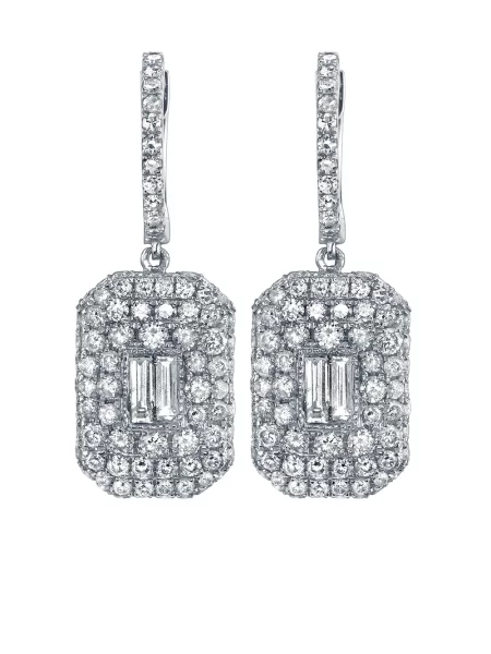 Aur alb diamant cercei Shay alb
