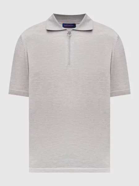 Меланжевое поло Stefano Ricci серое