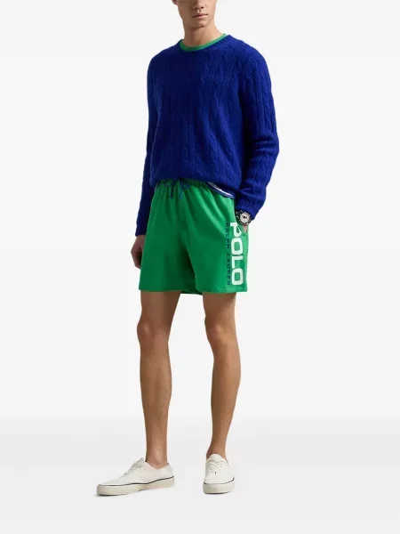 Ленени карирани чорапи Polo Ralph Lauren джобове на гърдите черно