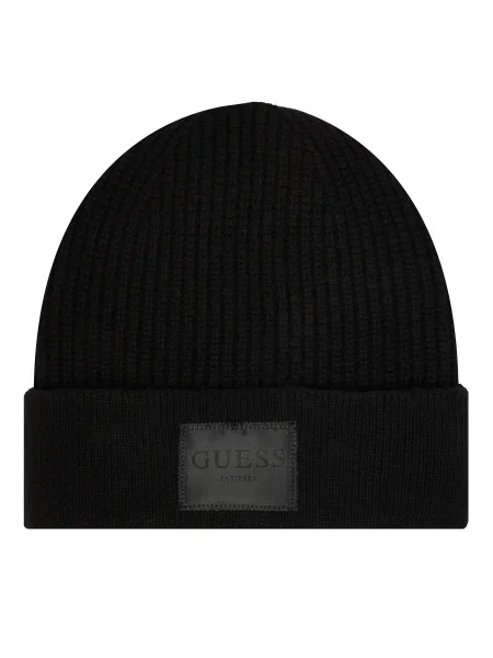 Шапка с вълна Guess BRENTON черно