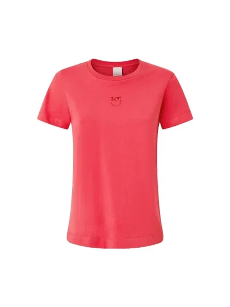 PINKO Koszulki Kobieta XS Elegant Logo Tee czerwony