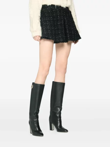 Szorty Genny tweedowe plisowane czarne