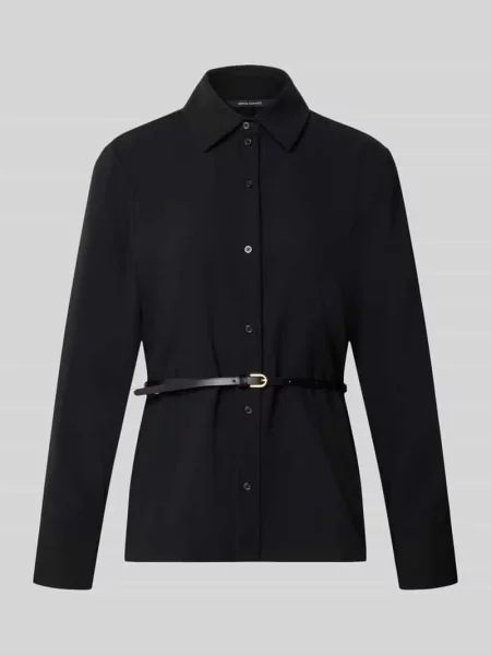 Bluzka koszulowa z zintegrowanym paskiem Armani Exchange czarna
