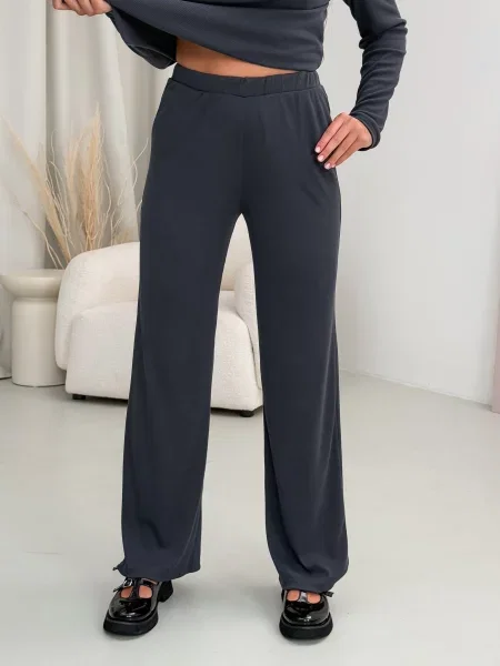 Штани палаццо Merlini бавовна/поліестер сірий