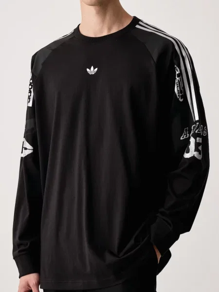 Тениска с дълъг ръкав Adidas Originals черно