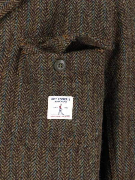 Sacou Roy Roger's cu model herringbone maro
