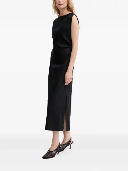 Sukienka midi Marc O'polo plisowana do kolan garniturowa czarna