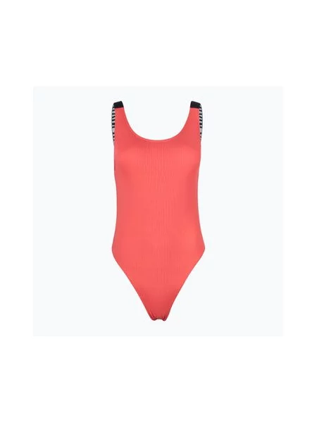 Злитий купальник Calvin Klein Intense Power Rib Scoop Back One Piece-RP сліпучий кораловий