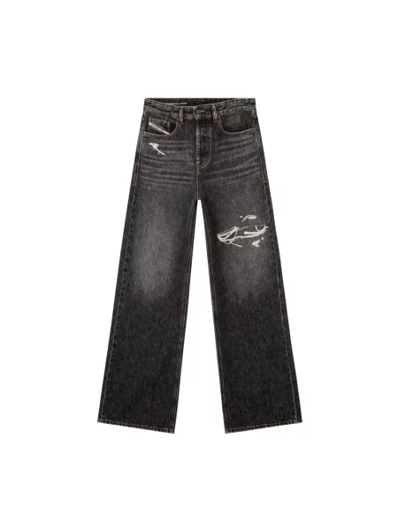 Szerokie jeansy Diesel D-Rise czarne