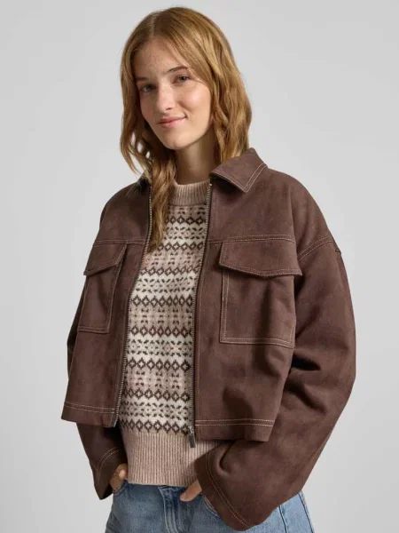Sweter z dzianiny z mieszanki wełny i bawełny model „INES” Levi's beżowy