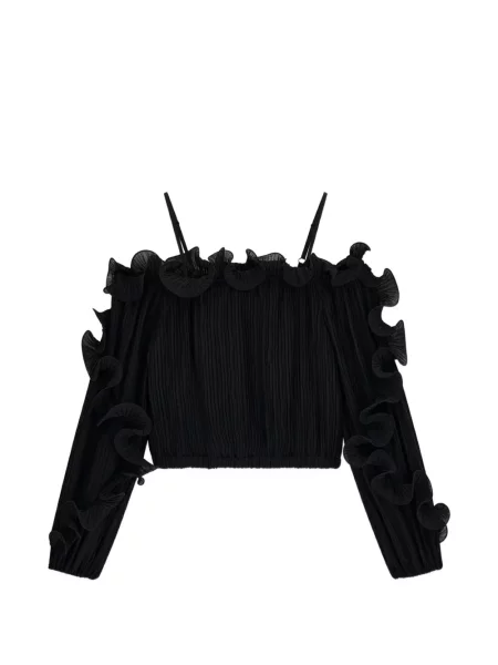 Top Guess cu volane negru