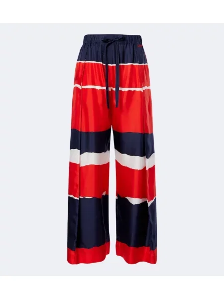 Pantaloni Loewe de mătase cu imagine roșu