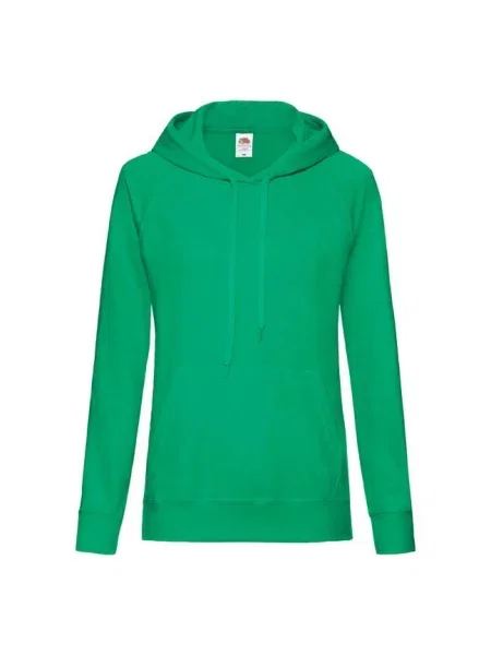 Суичър с качулка Fruit Of The Loom зелено
