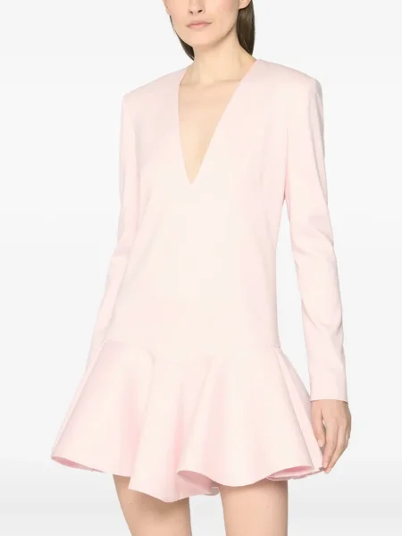 Cu peplum rochie Genny cu decolteu în V de costum roz