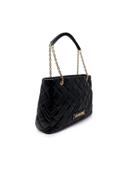 Shopperka Love Moschino z klapą czarna