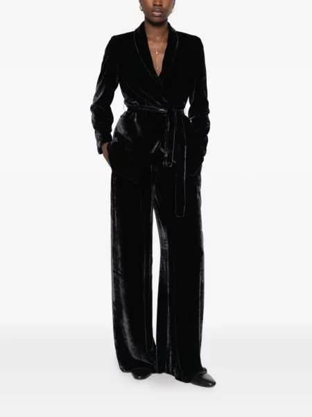 Pantaloni palazzo Peserico de catifea negru