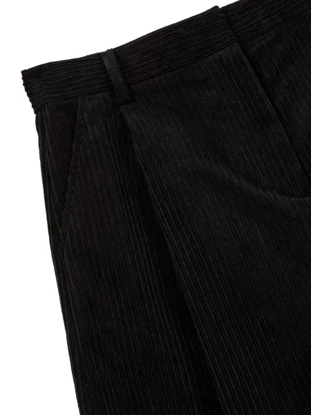 Pantaloni Tomboy de catifea cord negru