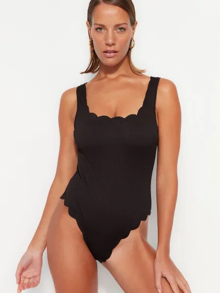 Gulerat costum de baie Trendyol negru