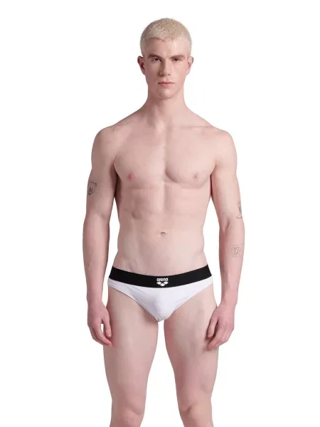 Kąpielówki slipy Arena Bicolore Elastic Brief białe