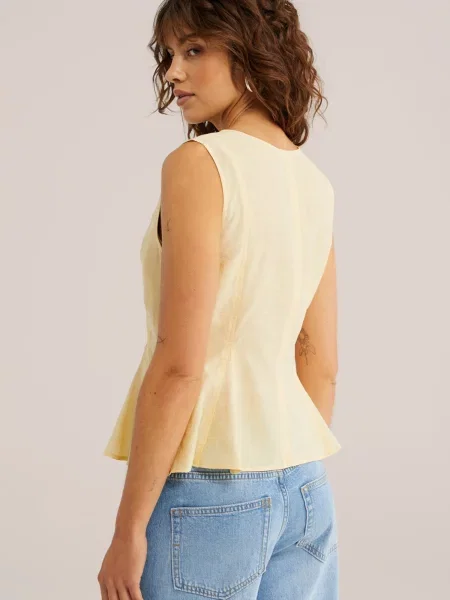 WE Fashion Top pastel galben