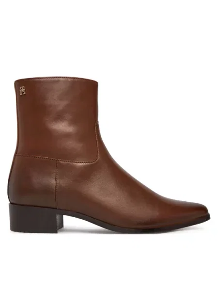 Tommy Hilfiger Bokacsizma Leather Ankle Boot W Zip barna