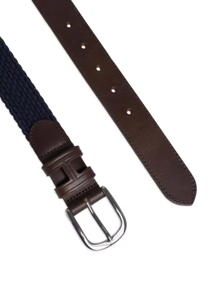 Cu centură curea Hackett London din piele albastru