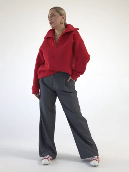 A.G.N.A Штани палаццо Темно-сірий сірі