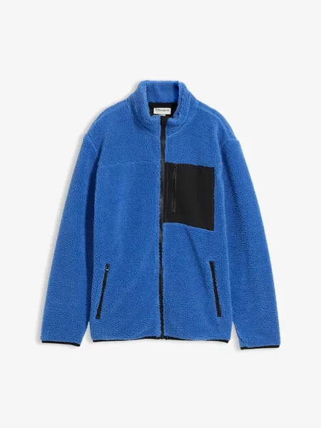 Kurtka z pluszowego polaru niebieska