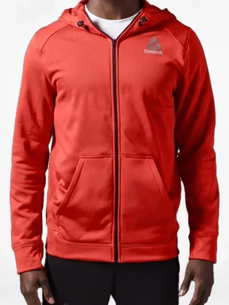 Geacă Reebok cu glugă roșu