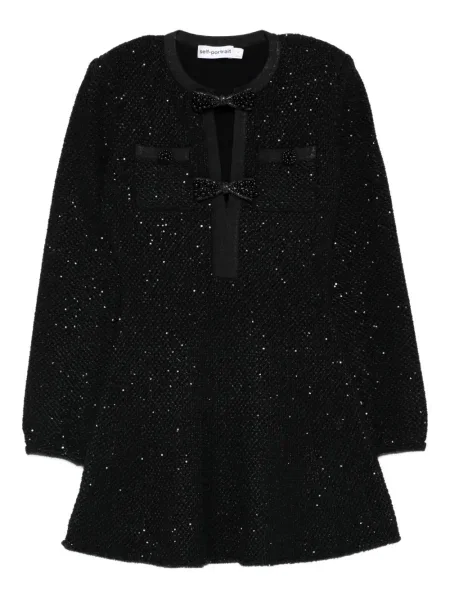 Rochie mini Self-portrait cu paiete de costum negru