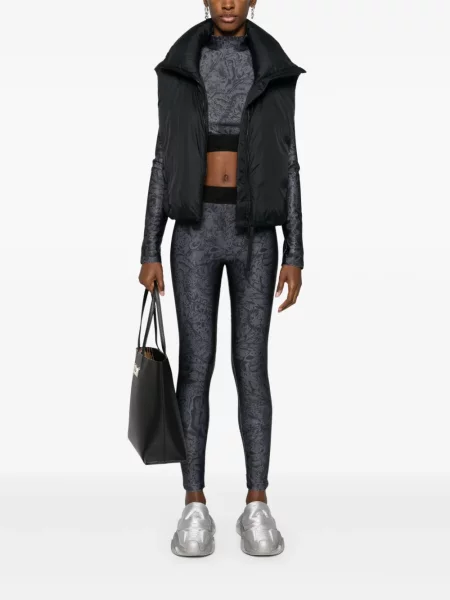 Raštuotas marškinėliai Just Cavalli leopardinis apkarpytas pilka