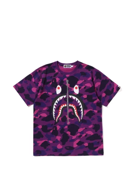 Tricou A Bathing Ape® cu imagine cu model camuflaj violet