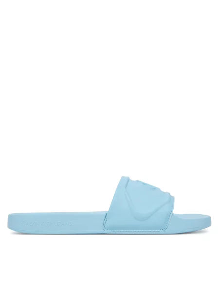 Natikači Calvin Klein Jeans Slide Pu Hf Mg Svetlo modra
