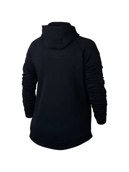 Trčanje majica s kapuljačom Nike od velura visoki struk crna