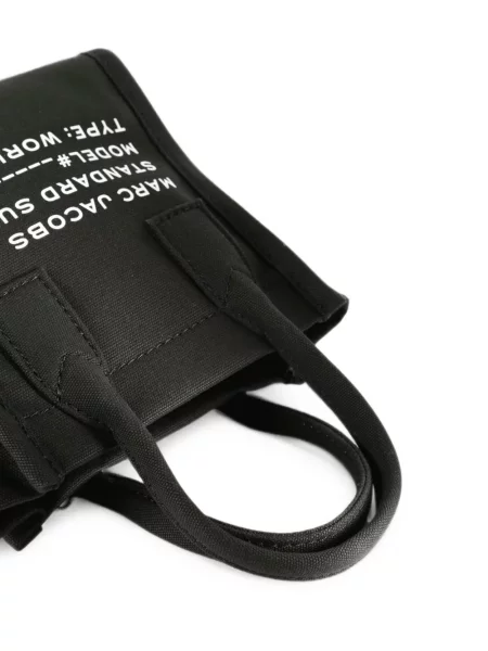 Geantă shopper Marc Jacobs cu imagine din canvas negru