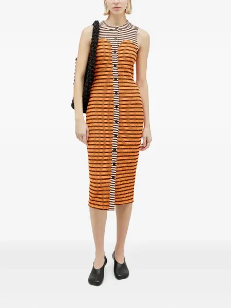 Rochie Reward If Found cu dungi de costum portocaliu