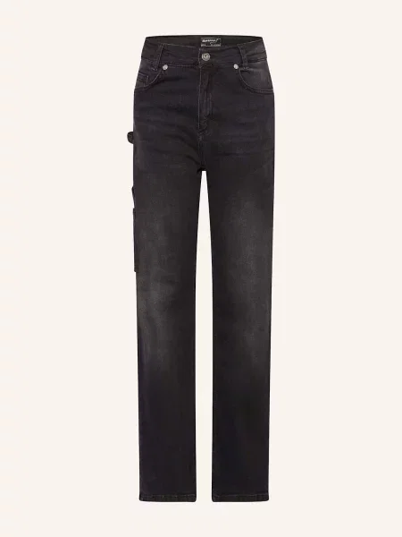 Blue Effect Jeansy Straight Worker Baggy Fit schwarz czarne