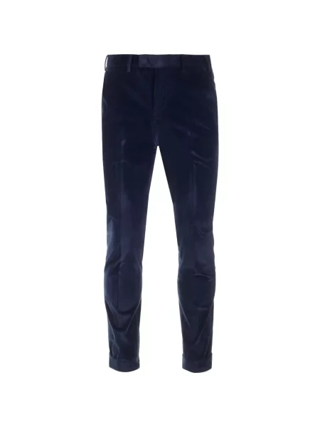 Pantaloni Pt Torino de catifea cord albastru