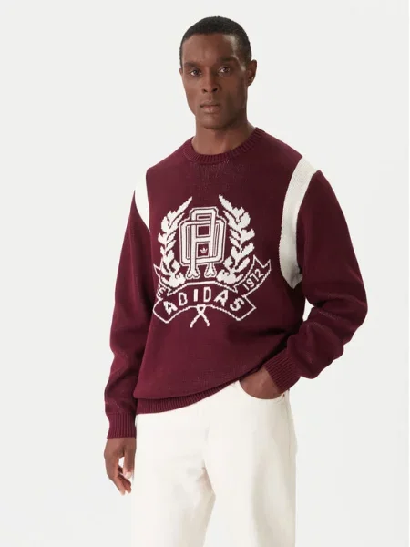 Adidas Pulover Bordo rdeča