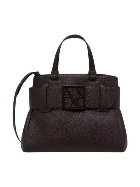 Armani Exchange torebka z imitacji skóry brązowa
