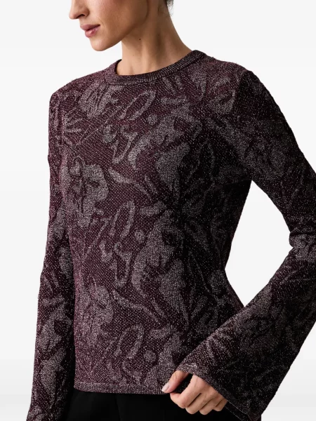 Pulover Liu Jo cu model floral din jacard violet