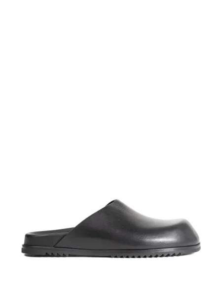 Papuci tip mules Rick Owens din piele fără toc negru