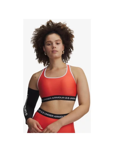 Biustonosz Under Armour Crossback Mid pomarańczowy XS czarny