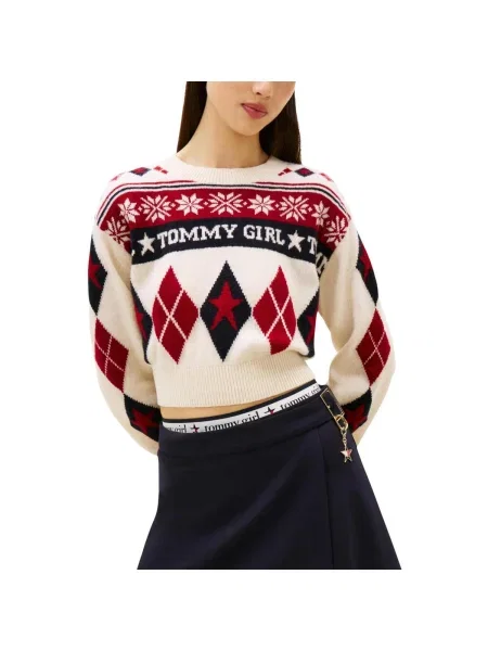 Vlnený sveter Tommy Jeans béžová
