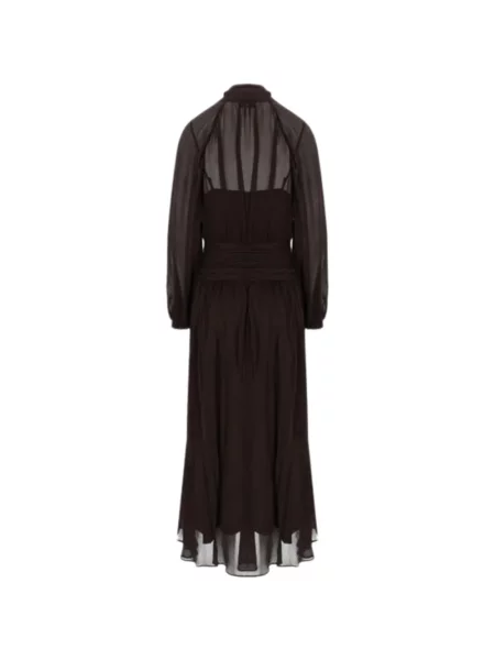 Rochie midi Marella cu funde maro