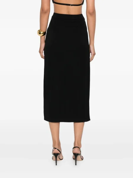 Fustă midi Tom Ford drapată până la genunchi negru