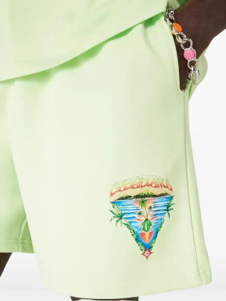 Pantaloni scurți Casablanca cu imagine verde