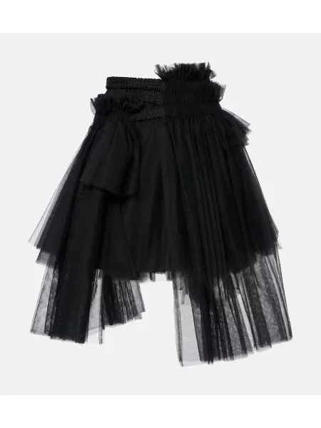 Fustă midi Noir Kei Ninomiya plasă până la genunchi negru